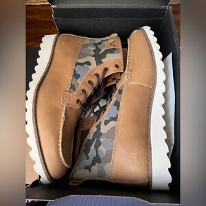 Men's Brown Camouflage Leather Boots